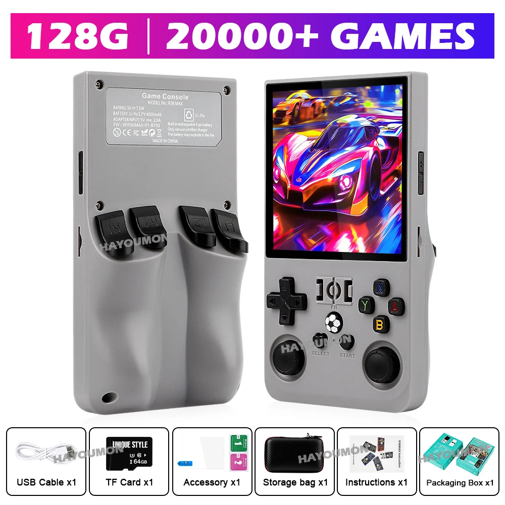 R36 Max Gri El Oyun Oyuncusu 4 - Gaming Console R36 Max incelemesi ve fiyatı